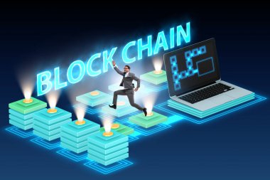 Yenilikçi engelleme konseptinde genç işadamı