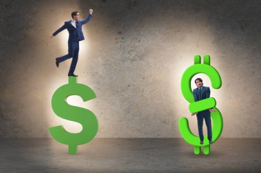 İşadamı dolar ve borç kavram