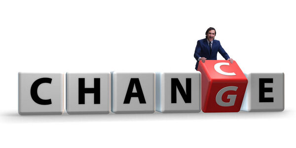 Businessman taking chance for change