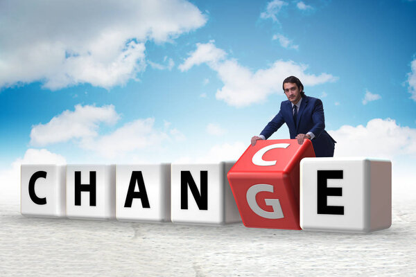 Businessman taking chance for change