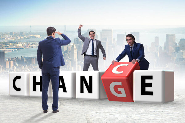 Businessman taking chance for change