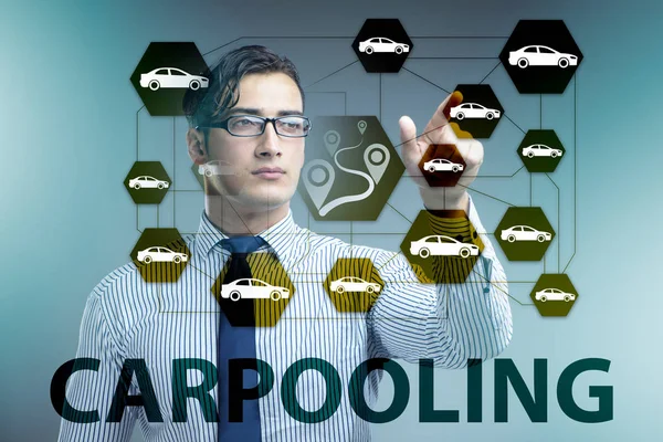 Επιχειρηματίας στην carpooling και carsharing έννοια — Φωτογραφία Αρχείου