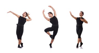 Beyaz arka plan üzerinde izole dansçı