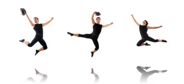 Beyaz arka plan üzerinde izole dansçı