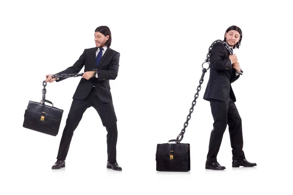 Man with chain isolated on the white — Stock Photo, Image