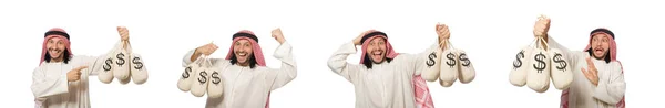 Arabische zakenman met zakken van geld — Stockfoto