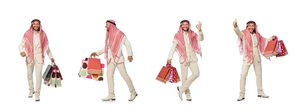 A bevásárló szatyrok-fehér arab férfi — Stock Fotó