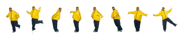 Uomo in sovrappeso isolato sul bianco — Foto Stock