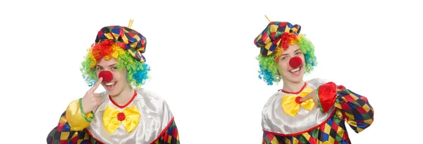 Clown isolerad på den vita bakgrunden — Stockfoto