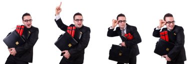 Adam beyaz izole dinamit ile 