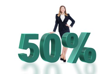 Kadın yüzde 50 satış konsepti
