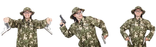 Collage of funny soldier photos — Stock Photo, Image