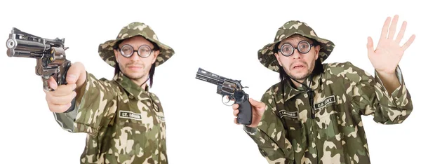 Colagem de fotos engraçadas soldado — Fotografia de Stock