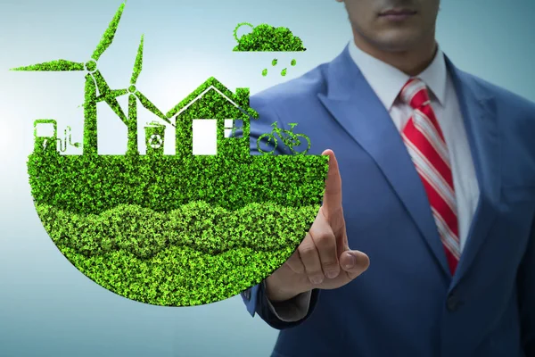 Businessman in ecological green concept — Stock Photo, Image