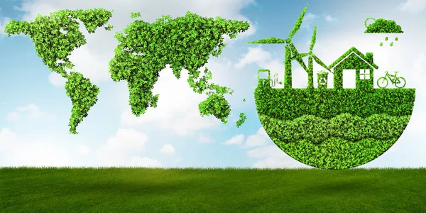 Ecological concept of clean energy - 3d rendering — Stock Photo, Image