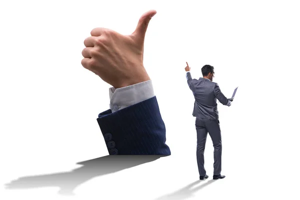 Podnikatel ukazuje palec nahoru gesto — Stock fotografie