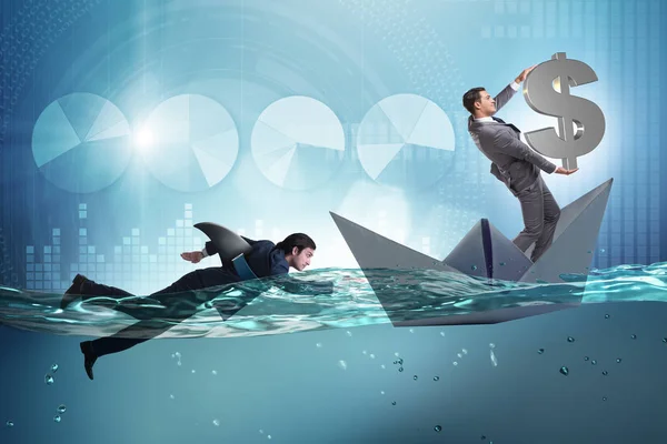 Üzletemberek verseny fogalom a cápa — Stock Fotó