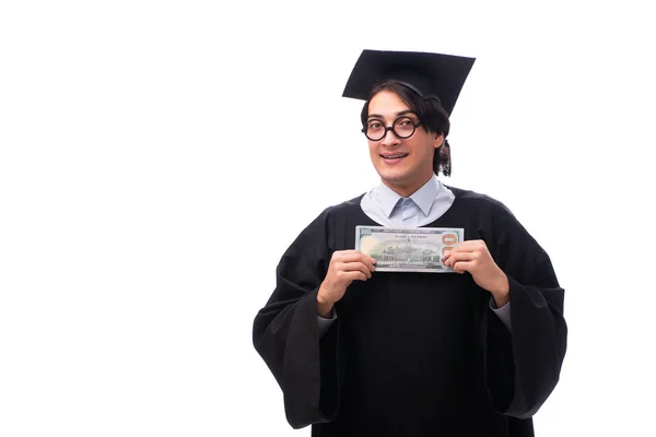 Junger, gutaussehender Mann mit Universitätsabschluss — Stockfoto