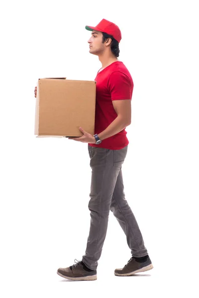 Young male courier with box — Stock Photo, Image