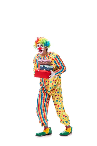 Lustige Clown isoliert auf weißem Hintergrund — Stockfoto