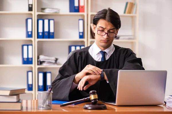Young handsome judge working in court — Stock Photo, Image