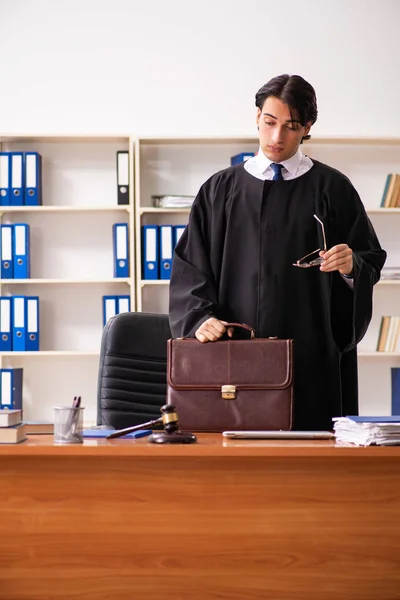 Young handsome judge working in court — Stock Photo, Image