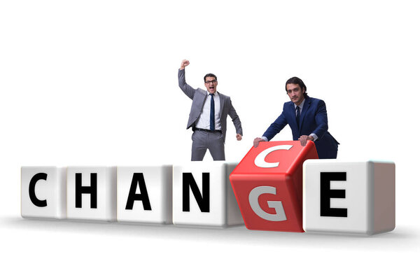 Businessman in change and chance concept