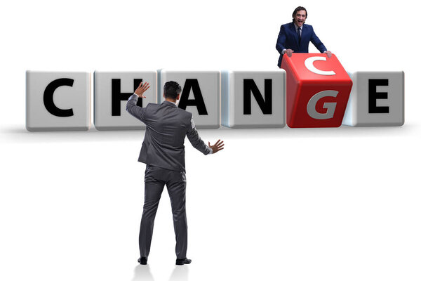 Businessman in change and chance concept