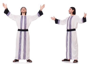 Beyaz arka plan üzerinde izole erkek Arap  