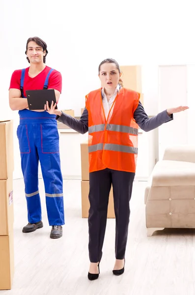 Professional movers doing home relocation