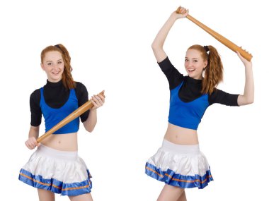 Amigo kız beyaz arka planda izole edilmiş.