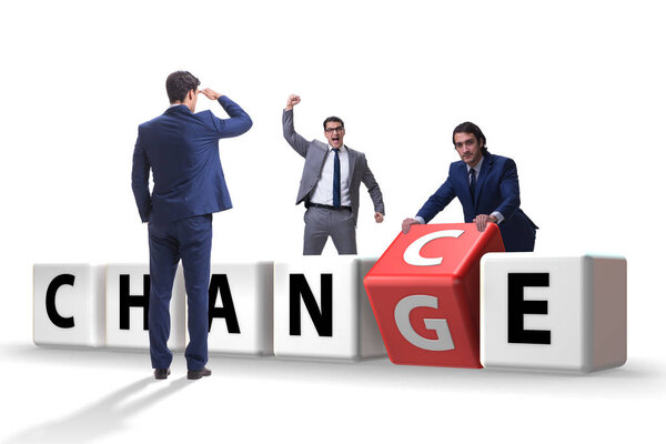 Businessman in change and chance concept