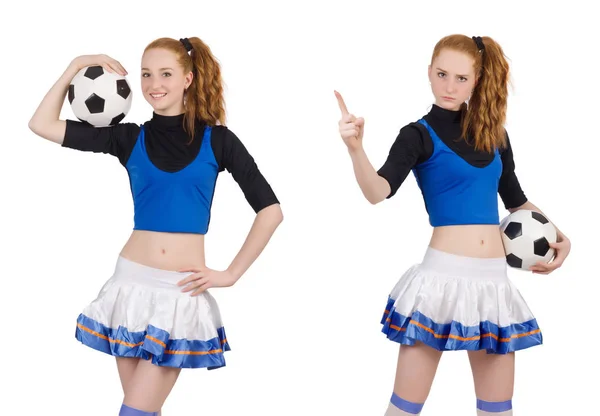 Cheerleader geïsoleerd op de witte achtergrond — Stockfoto