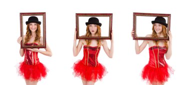 Resim çerçevesi üzerinde beyaz izole ile güzel peri