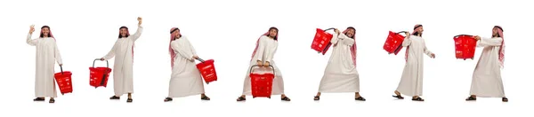 Arabe faire du shopping isolé sur blanc — Photo