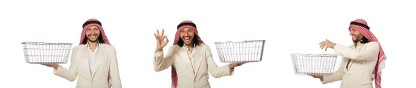 Arabe faire du shopping isolé sur blanc — Photo