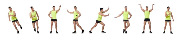 Junger muskulöser Mann macht Übungen — Stockfoto