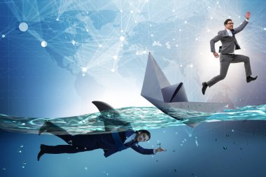 İşadamları köpekbalığı ile rekabet kavramı içinde