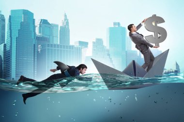 İşadamları köpekbalığı ile rekabet kavramı içinde