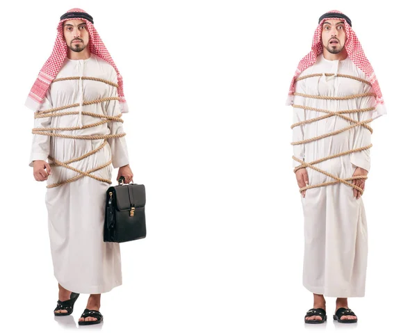 Arabe attaché avec une corde — Photo