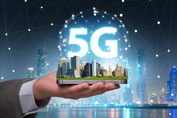 인터넷 연결 기술의 5 g 개념 — 스톡 사진