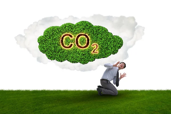 温室气体排放的生态概念 — 图库照片