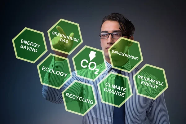 Zakenman in ecologie en milieu concept — Stockfoto