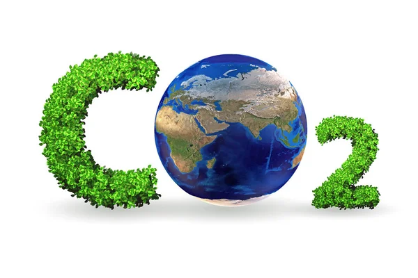 Broeikasgassen concept met CO2-gas - 3d rendering — Stockfoto