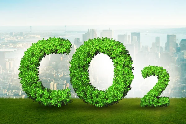 Broeikasgassen concept met CO2-gas - 3d rendering — Stockfoto