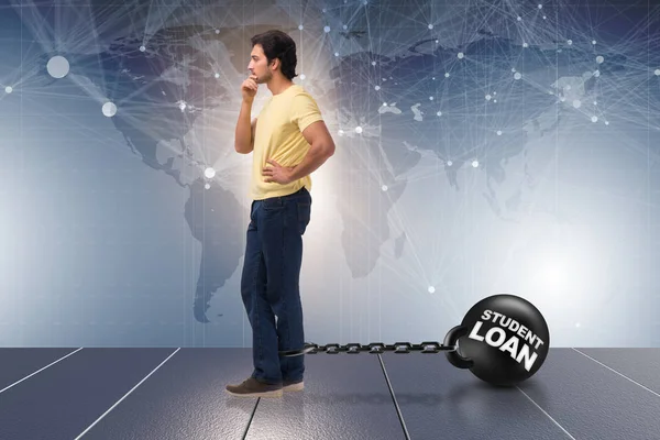 Student in loan and expensive education concept — Stock Photo, Image