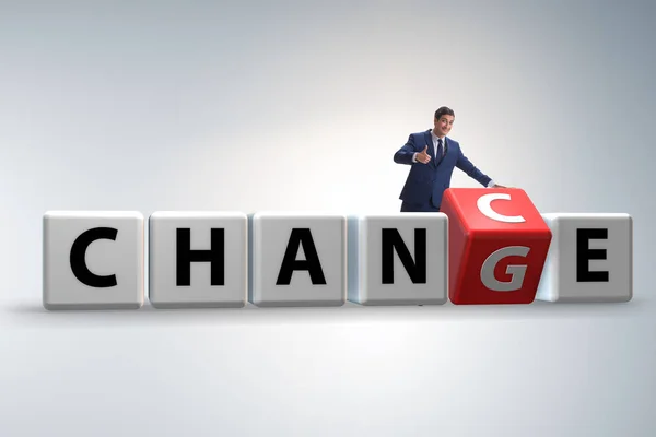 Biznesmen biorąc szansę na zmianę — Zdjęcie stockowe