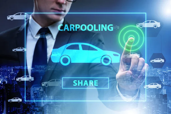 Zakenman in carpooling en carsharing concept — Stockfoto