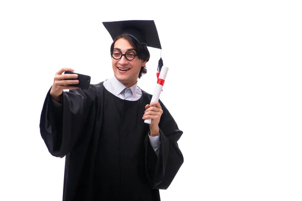 Mladý pohledný muž absolvování univerzity — Stock fotografie