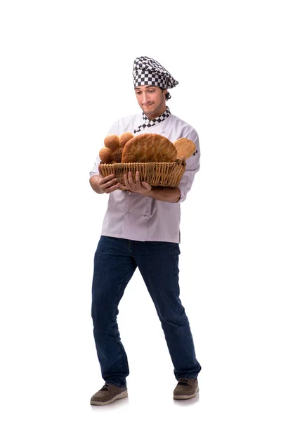 Young male baker isolated on white — Stock Photo, Image